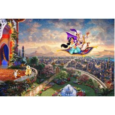 920TKAzu Aladdin cu Jasmine imagine comestibila din icing pentru ornat tortul , dimensiuni 20x15cm